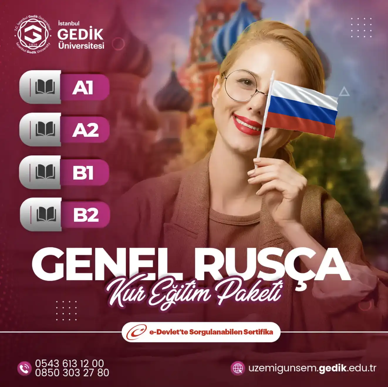 Genel Rusça (A1,A2,B1,B2) Kur Eğitim Paketi