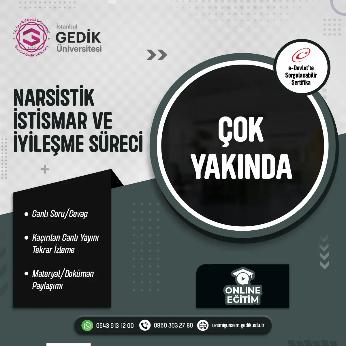 Narsistik İstismar ve İyileşme Süreci Sertifika Programı (CANLI)