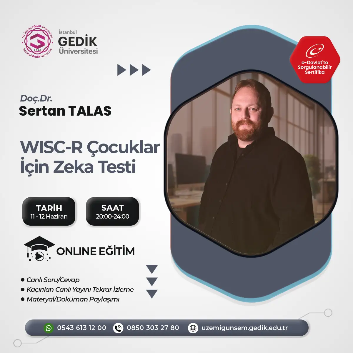 WISC-R Çocuklar İçin Zeka Testi Eğitimi Sertifika Programı (CANLI)