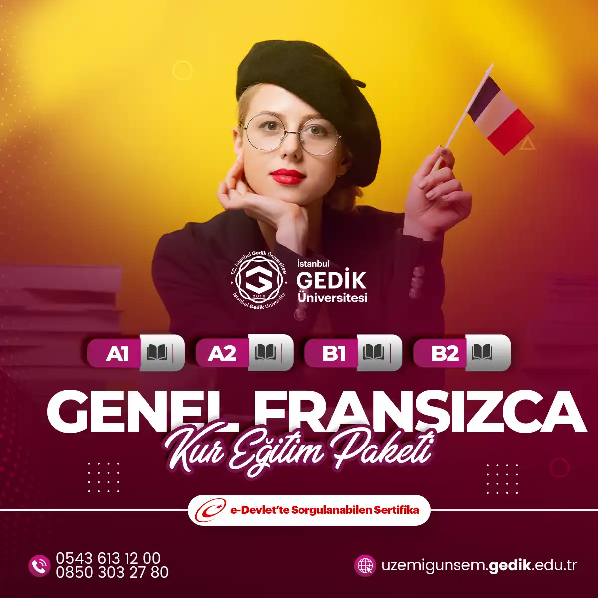 Genel Fransızca (A1,A2,B1,B2) Kur Eğitim Paketi